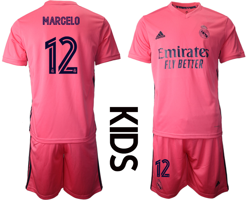 Youth 2020-2021 club Real Madrid away #12 pink Soccer Jerseys->real madrid jersey->Soccer Club Jersey